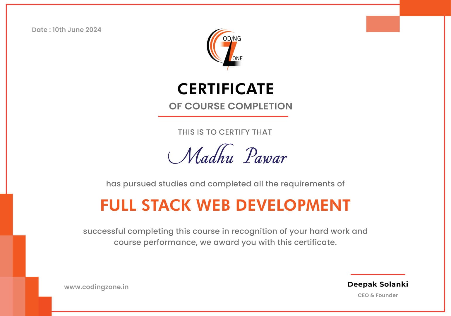 certificate